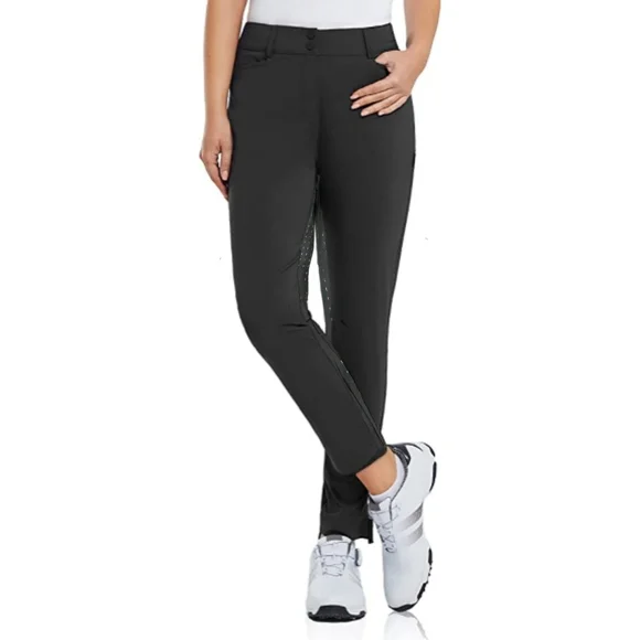 Baleaf Womens 4 Way Stretch Perforated Inseam Stretch Golf Athleisure Pants Sz L - Picture 1 of 13